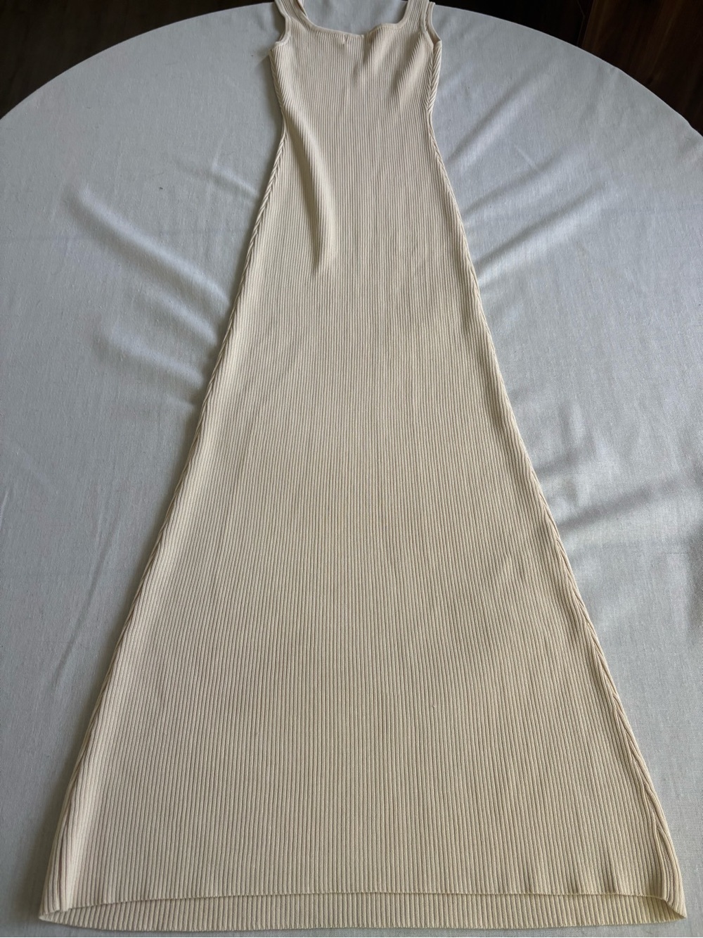 Dissh Ivory Knit Sleeveless Maxi Dress M Minimalist Quiet Luxury - Picture 5 of 8